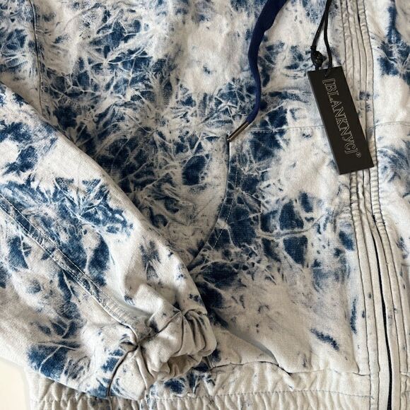 Blank NYC Blue Tie Dye Long Sleeve Zip Up Hoodie Jacket Size Large NWT - Picture 10 of 14